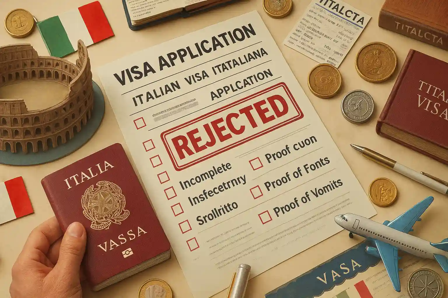 دلایل ریجکت شدن ویزای توریستی ایتالیا