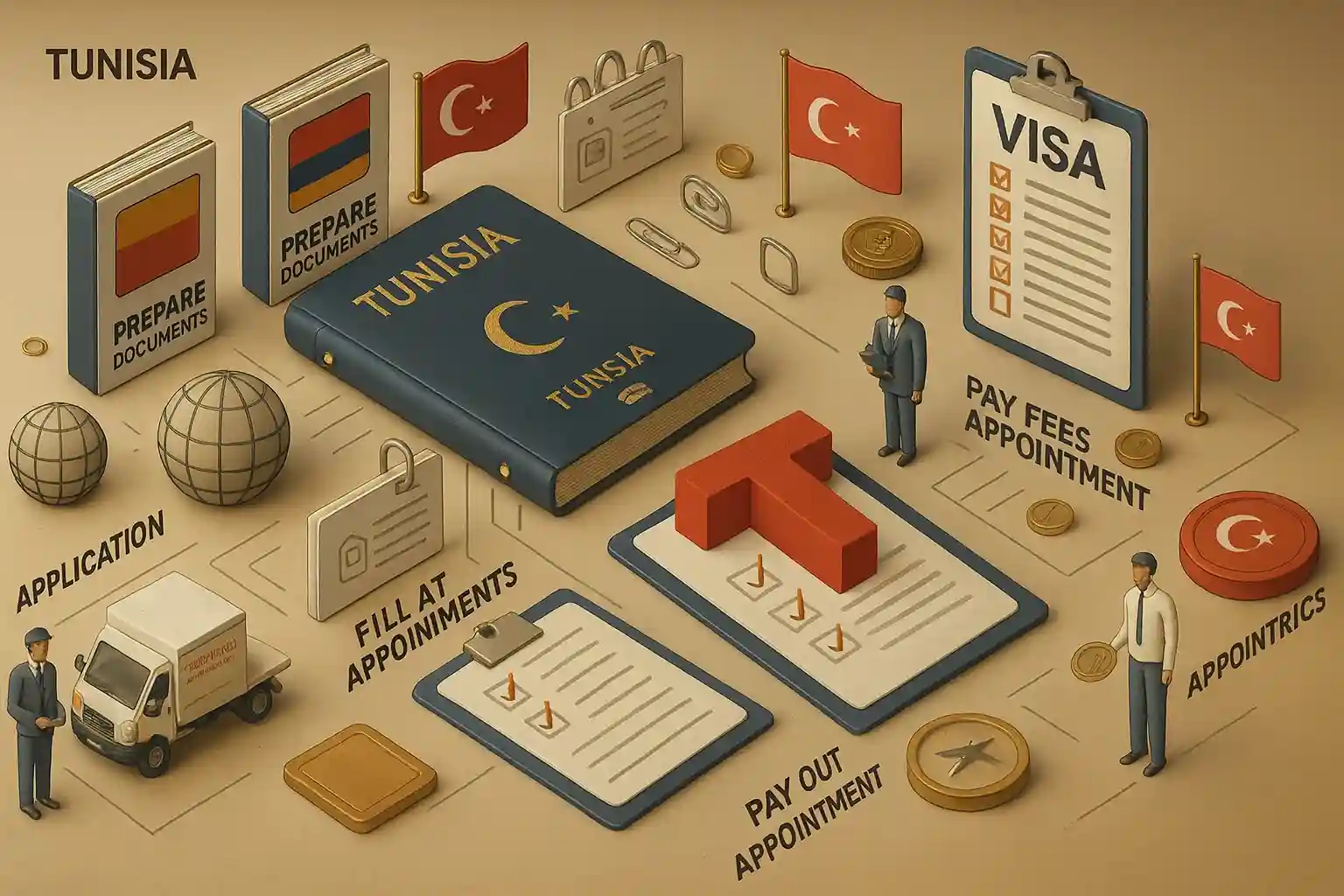 مراحل اخذ ویزای توریستی کشور تونس